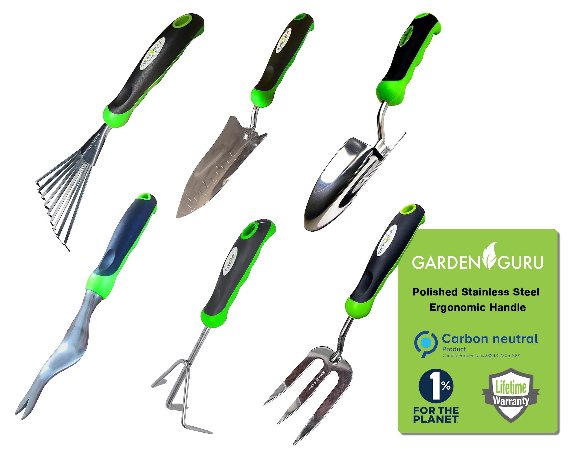 Stainless Steel 6 Piece Gardening Tool Set with Essential Tools
