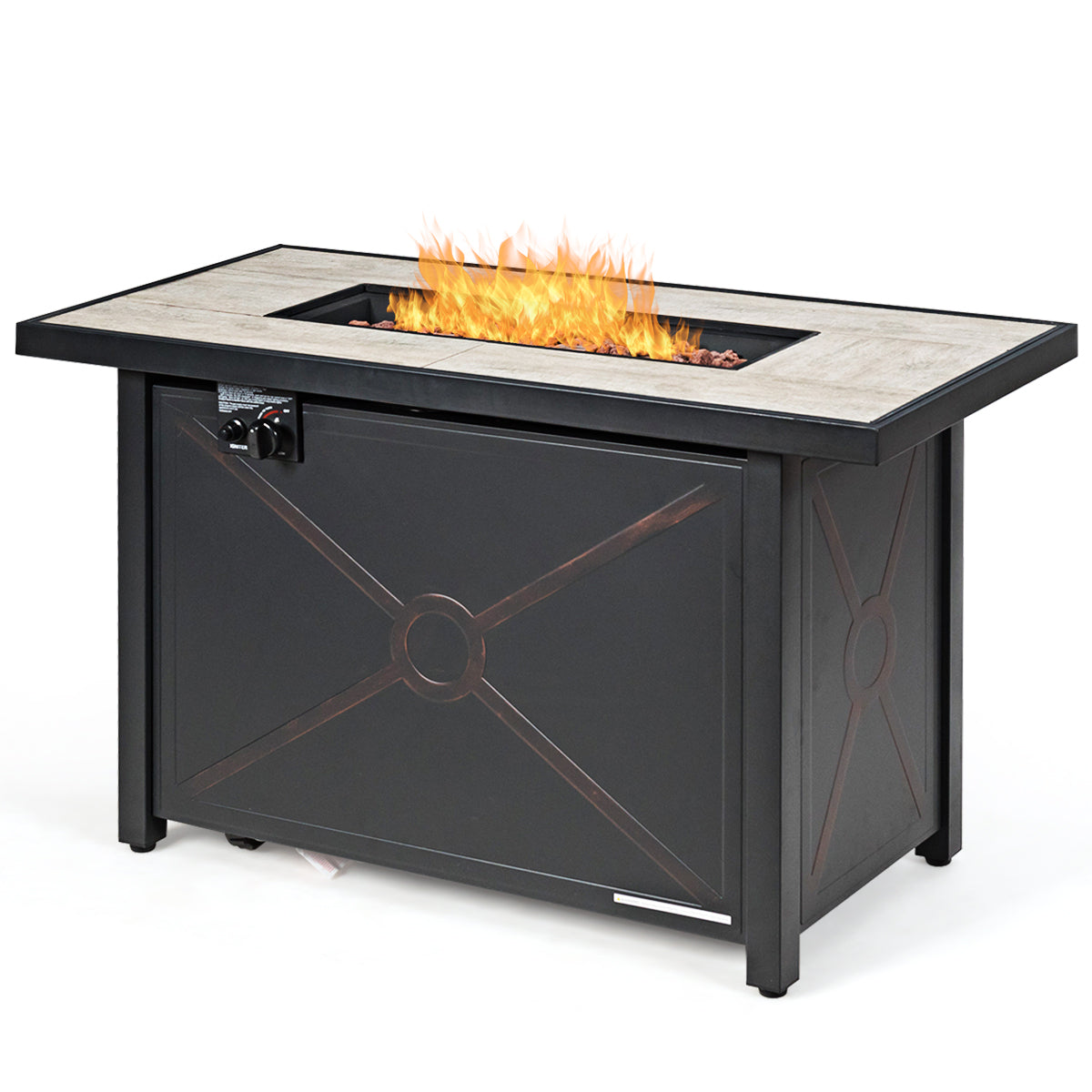 9-Piece Outdoor Patio Furniture Set with 42-Inch Fire Pit