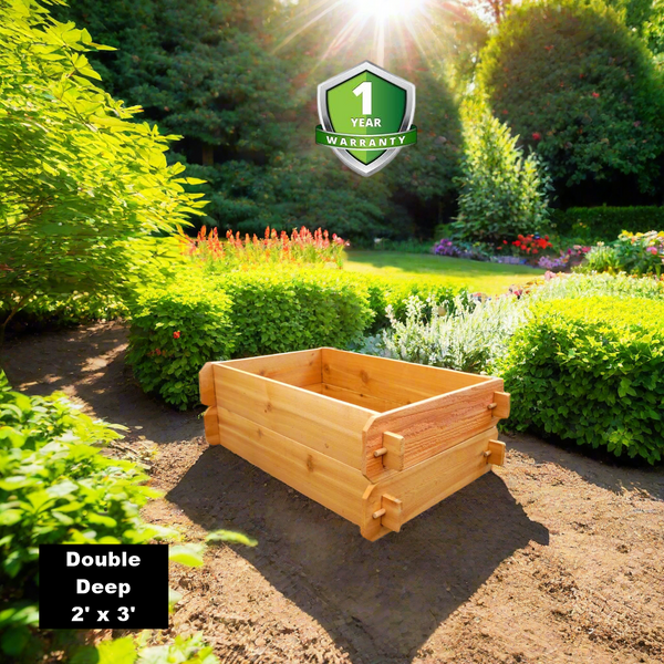 Cedar Raised Garden Bed Kit Double Deep Planter