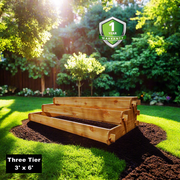 Timberlane Cedar Raised Garden Bed Kit Large 3 Tiered