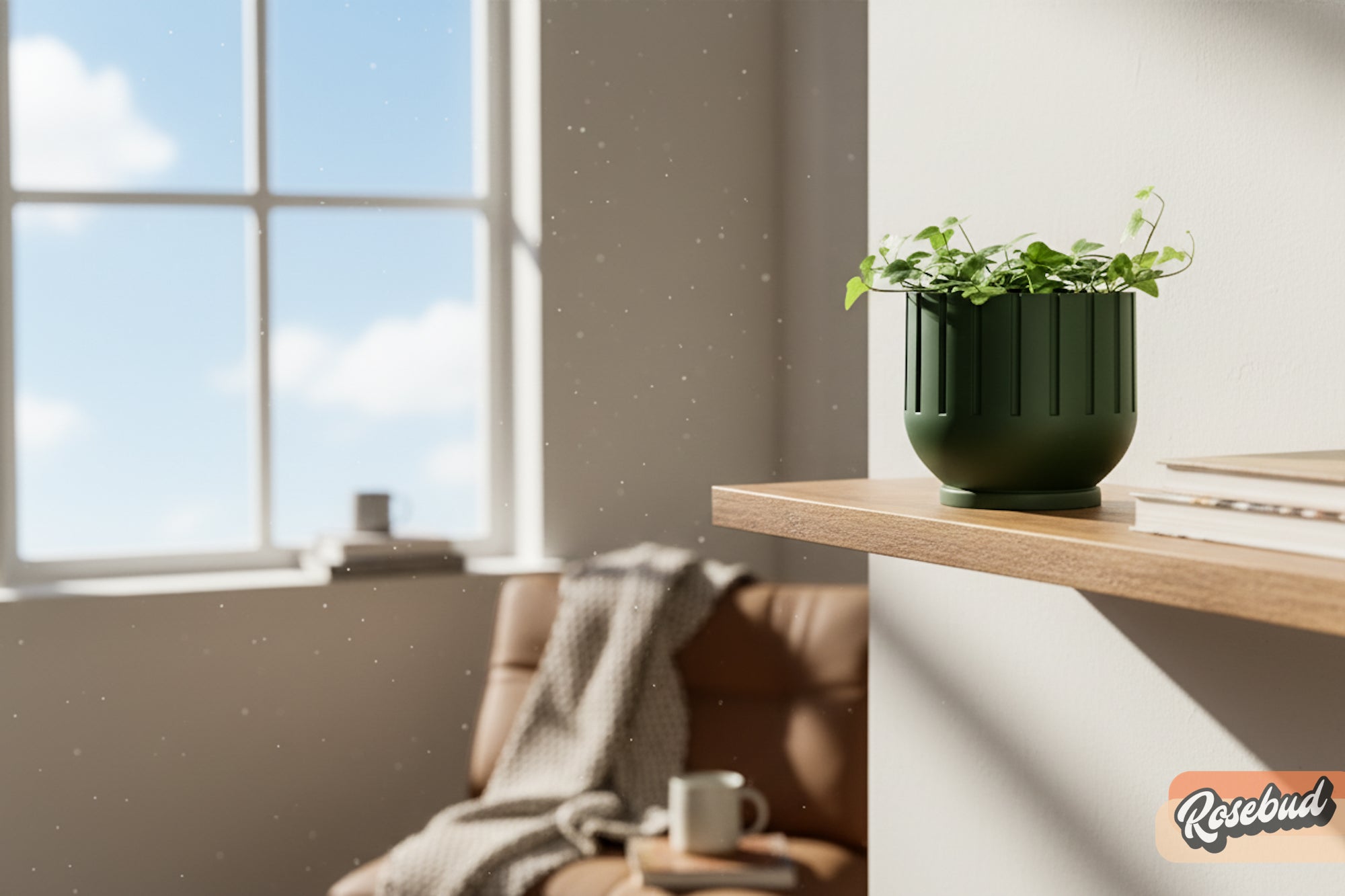 Modern 3D Printed Fluted Planter with Drainage Minimalist Decor