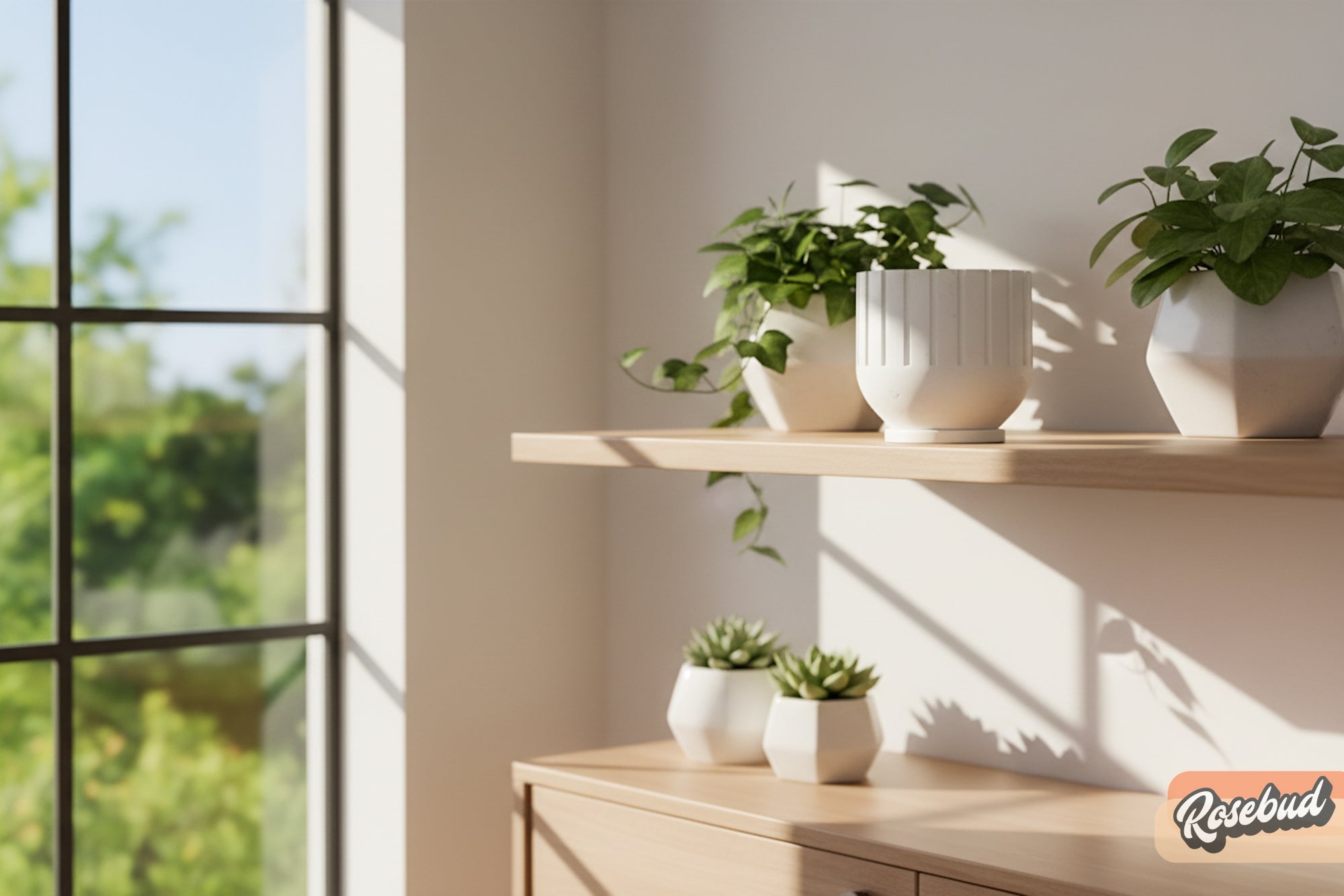 Modern 3D Printed Fluted Planter with Drainage Minimalist Decor