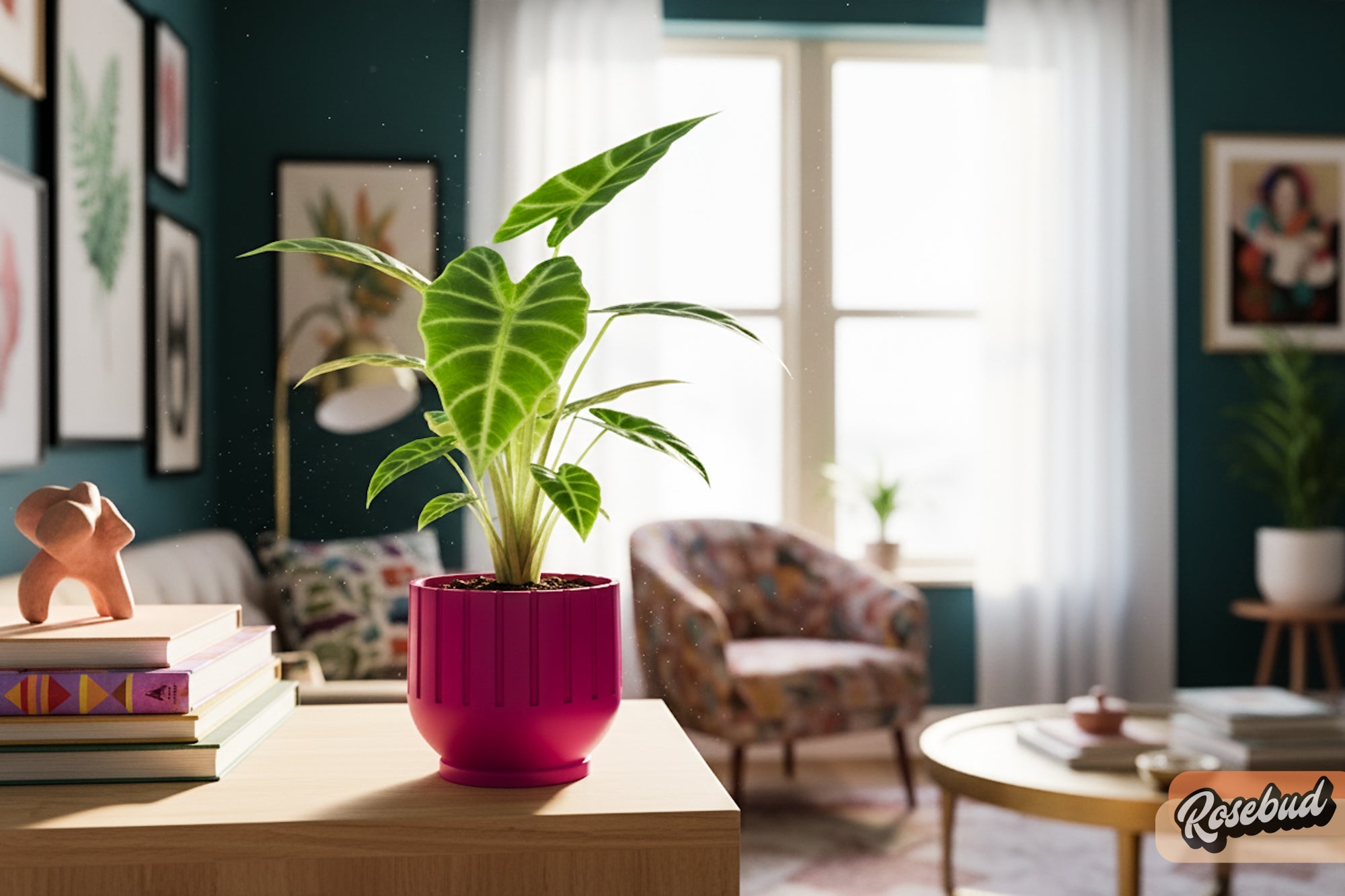 Modern 3D Printed Fluted Planter with Drainage Minimalist Decor