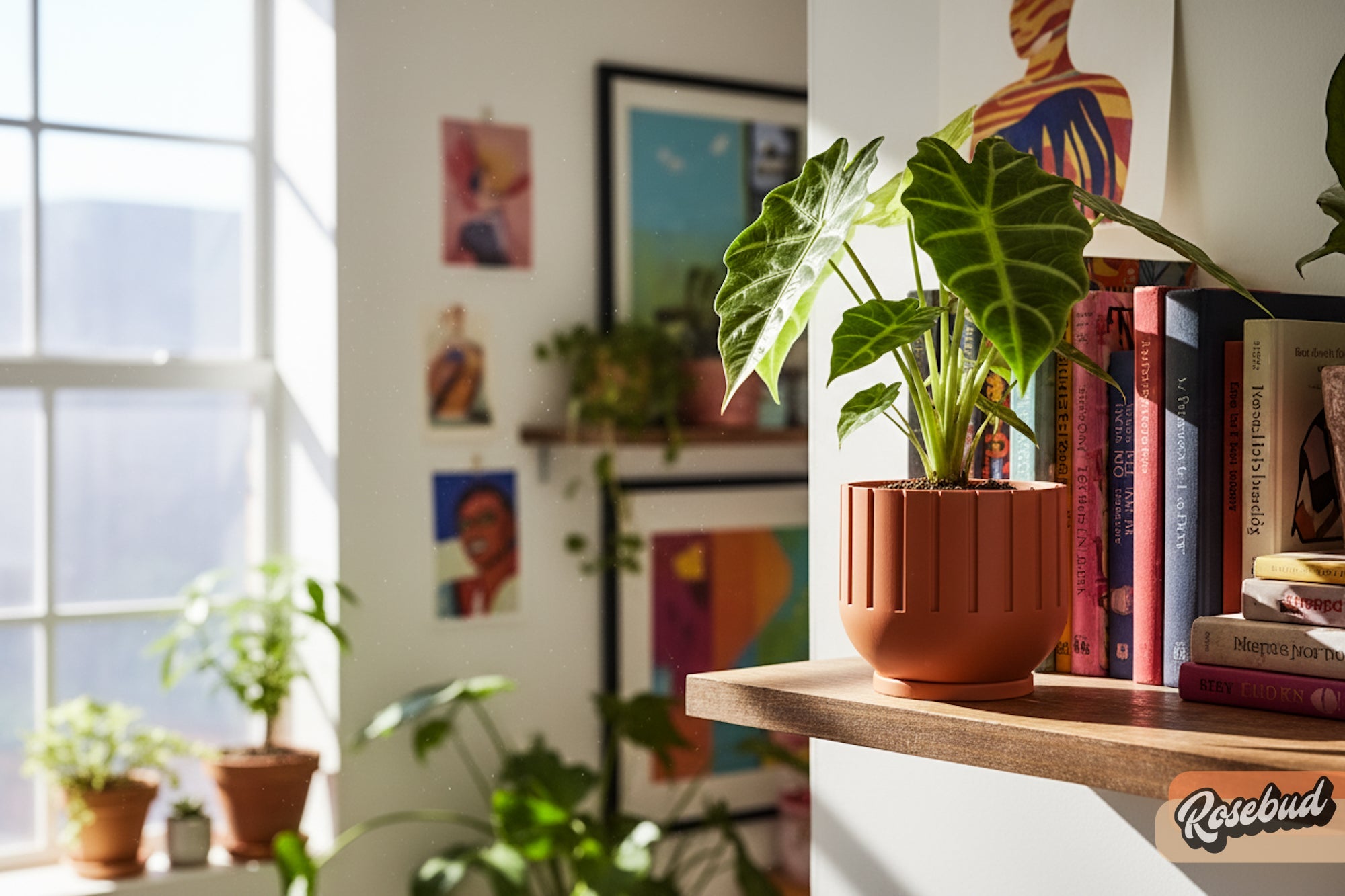 Modern 3D Printed Fluted Planter with Drainage Minimalist Decor