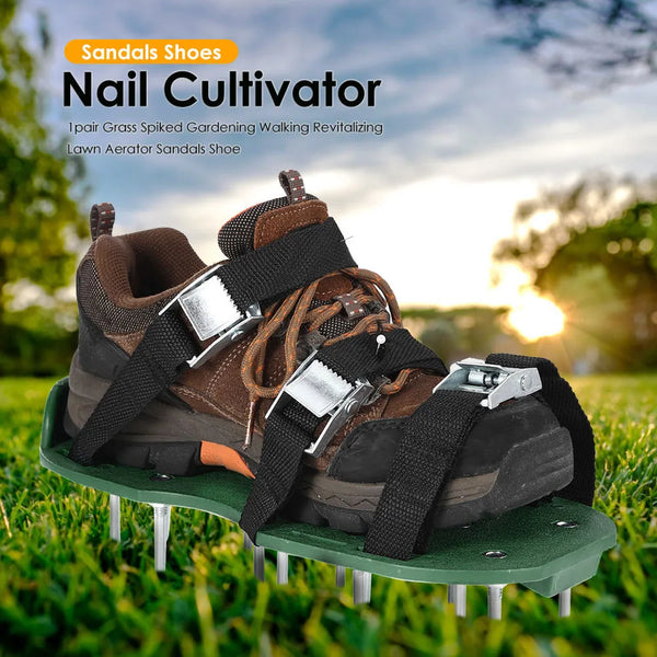 Garden Lawn Aerator Shoes Multi-functional Practical  Garden Yard Grass Cultivator Scarification Nail Tool
