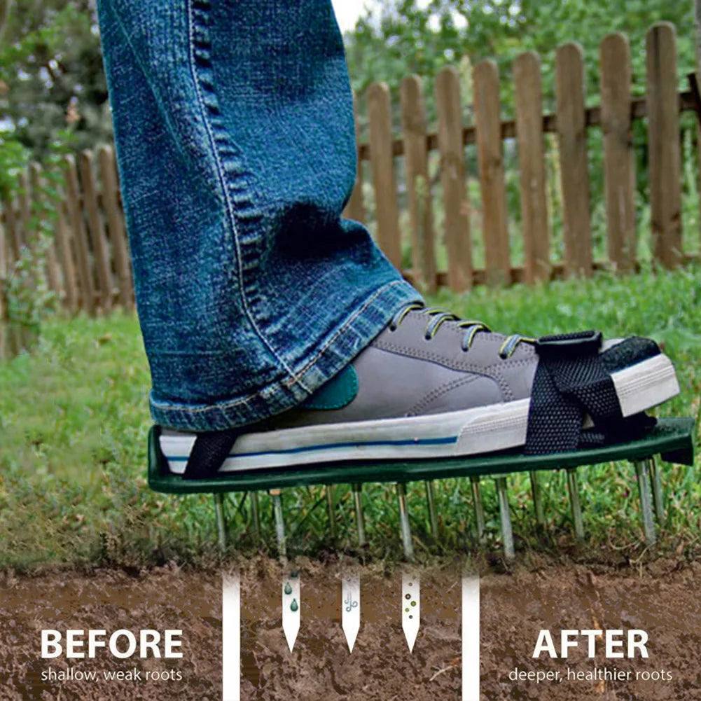 Garden Lawn Aerator Shoes Multi-functional Practical  Garden Yard Grass Cultivator Scarification Nail Tool