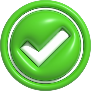 green correct checkmark symbol 