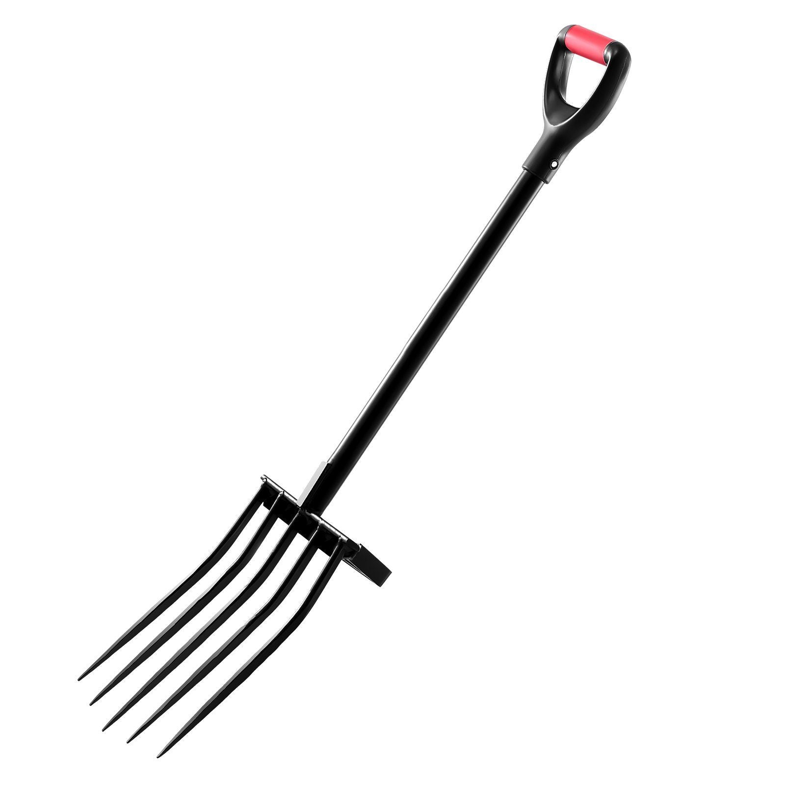 5 Tines Garden Fork Heavy Duty 41 Inch Metal Handle