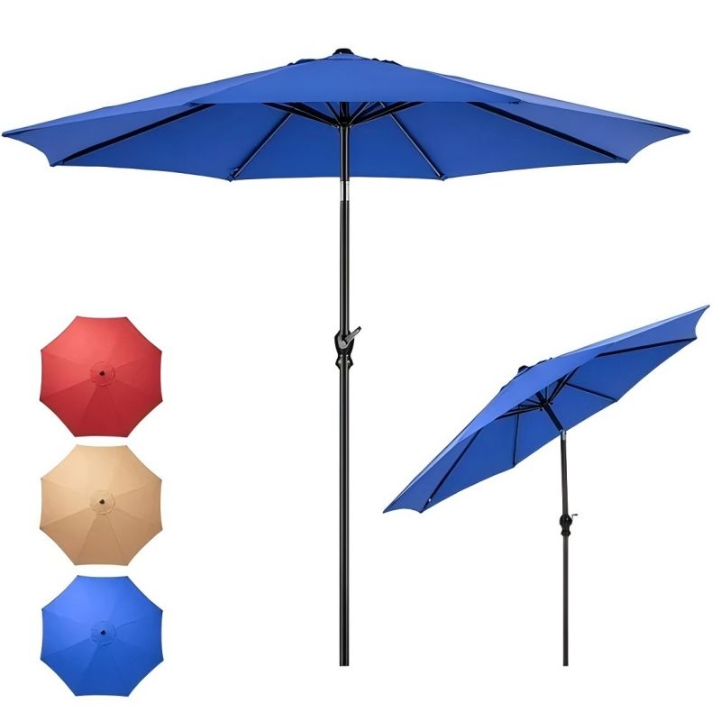 9' Red Crank Lift and 3 Position Tilt Patio Umbrella – GreenTherapyCo