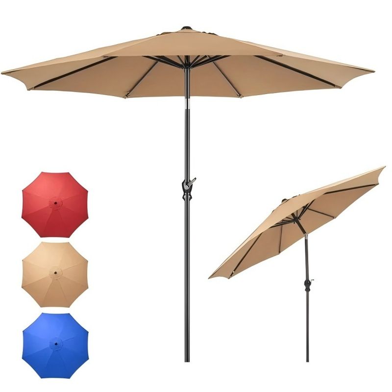 9' Red Crank Lift and 3 Position Tilt Patio Umbrella – GreenTherapyCo