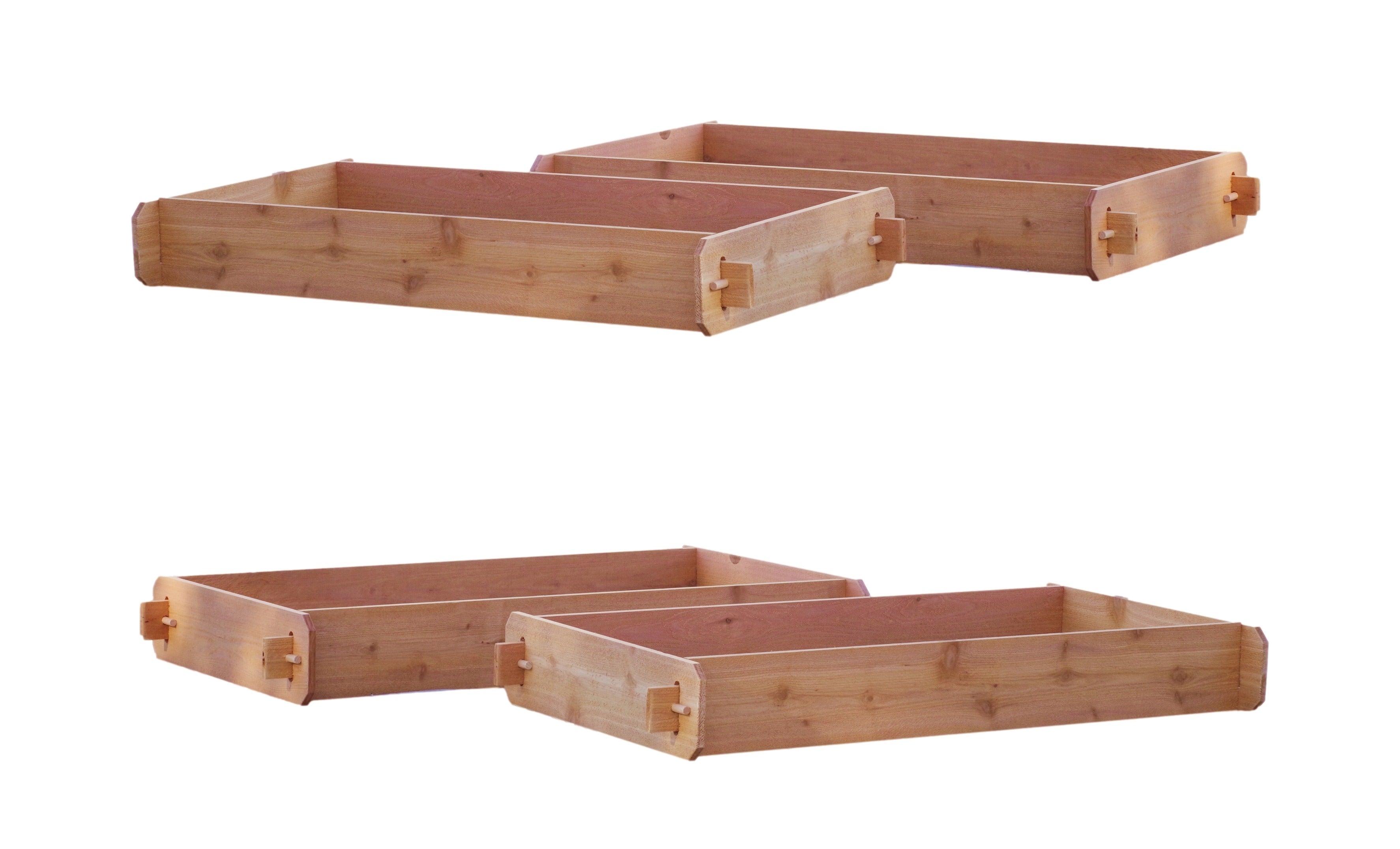 Set of 2 Cedar Raised Garden Bed Kits Double Deep